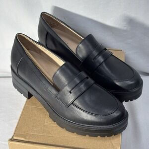 Soul Naturalizer Women's 10W Black Nova Lug Sole Penny Loafer New
